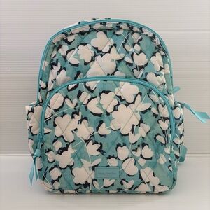 Vera Bradley Abuzz Mini Backpack - Teal and White Floral & Small Clutch Wallet